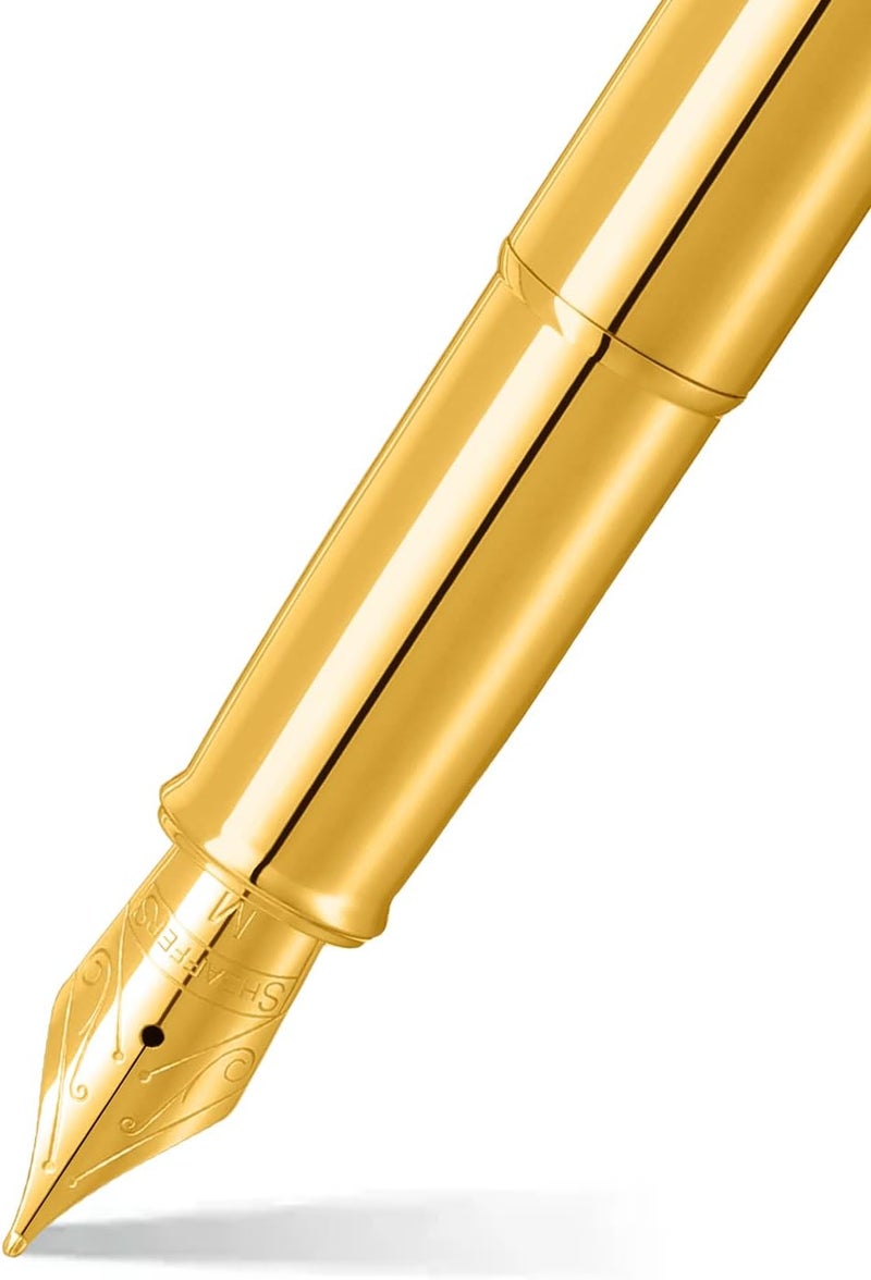 SHEAFFER قلم حبر سائل شيفر 100 9372 بلمسة نهائية لامعة من PVD باللون الذهبي مع تفاصيل من PVD باللون الذهبي - متوسط - Image 2