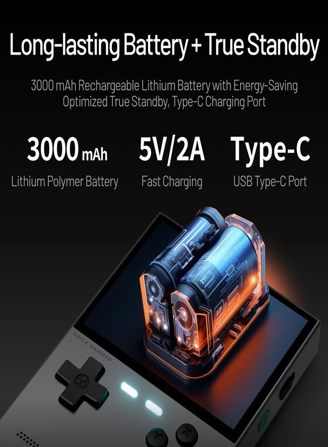 AMPOWN TRIMUI Brick Hammer Retro Handheld Game Console Portable Video Game Console Silver - Image 5