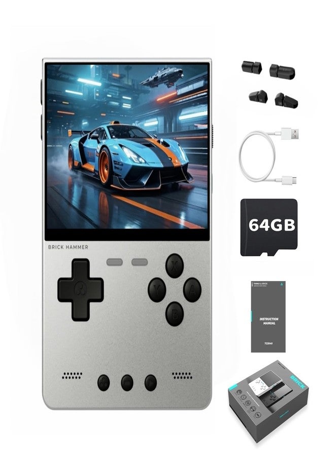 AMPOWN TRIMUI Brick Hammer Retro Handheld Game Console Portable Video Game Console Silver - Image 1