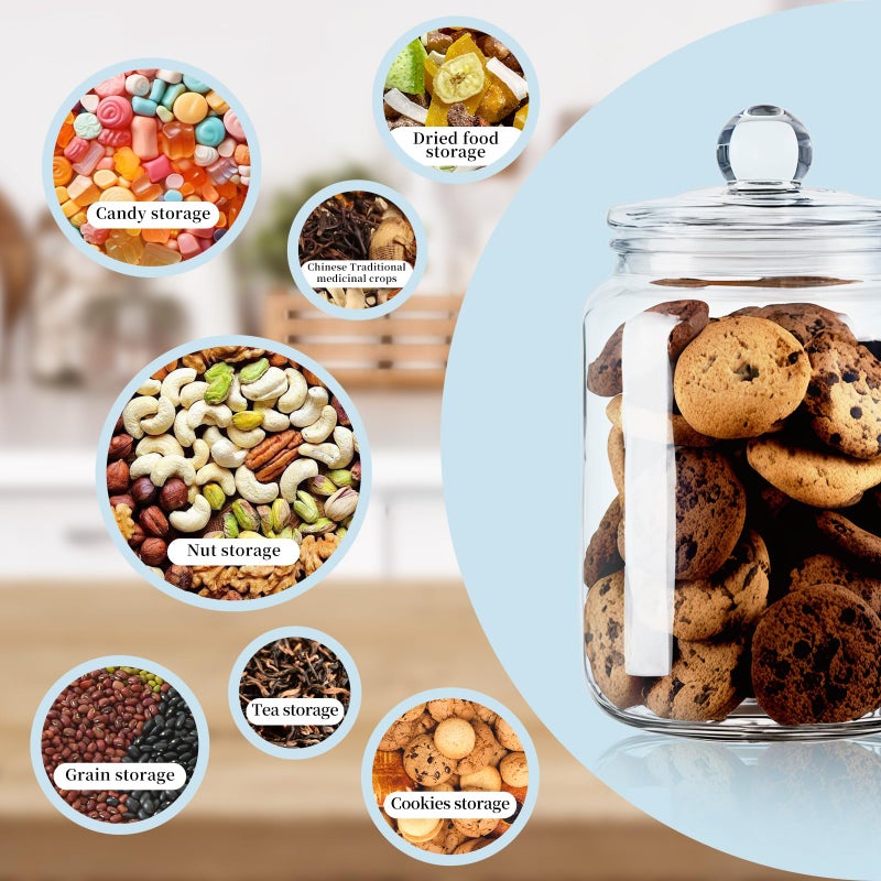 FrutPunch Wide Mouth Glass Jar with Lid, 68OZ Cookie Jar, for Kitchen Storage and Laundry Organization, Glass Jars with Sealing Ring for Cookies, Candy, Flour, Nuts - Image 5