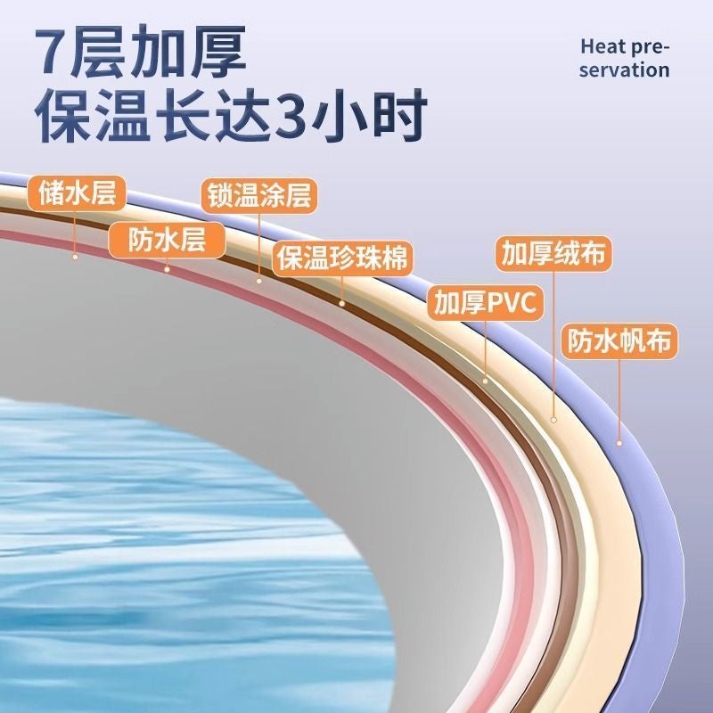 Installation-Free Rectangular Bath Bucket Household Insulated Bath Bucket Foldable Bathtub Rectangular Folding Bath Bucket - Image 4