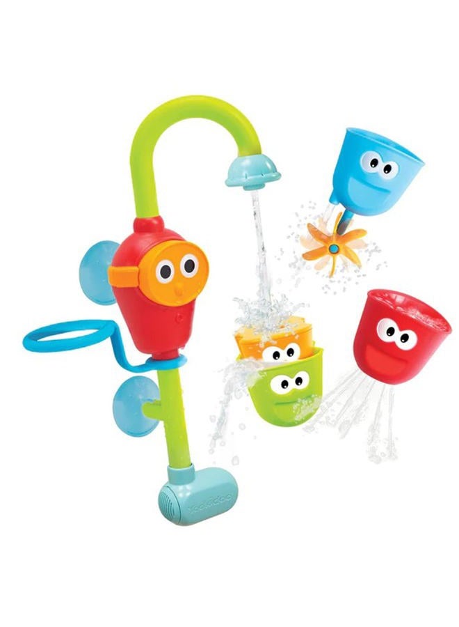Yookidoo Toddler and Baby Bath Toy (Ages 1-3): Flow N Fill - 3 Stackable Play Cups - Battery Operated Interactive Hose Toy & Tumblers with Multiple Play Aspects - Make Bath Time Maigcal (No Mold) - Image 1