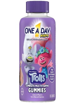 ONE A DAY Kids Trolls Multivitamin Gummy, Kids Vitamins With Vitamins A, B6, B12, C, D, E, Zinc, Folic Acid And Biotin (Packaging May Vary), Trolls, 180 Count  - Image 1