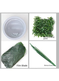 Generic 12 Forked Branches Simulated Plant Bonsai With Plastic Flower Pots Indoor Living Room Decoration Simulated Green Plants Potted Plants Artificial Flower Decorations Bonsai  - Image 2