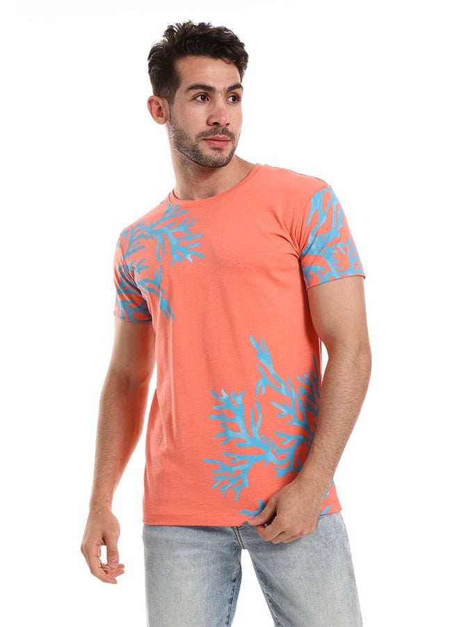 WHITE RABBIT White Rabbit orange&Blue Coral Reef Printed Corners Slip On Tee  - Image 1