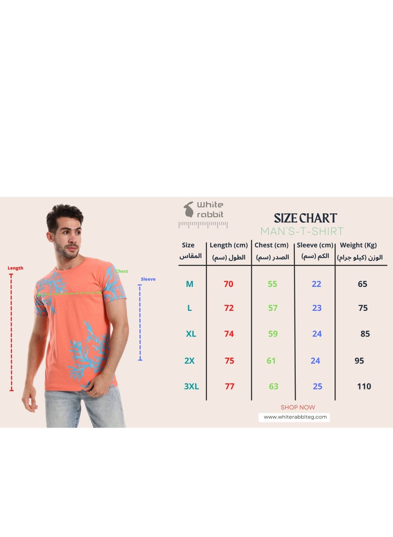 WHITE RABBIT White Rabbit orange&Blue Coral Reef Printed Corners Slip On Tee  - Image 5