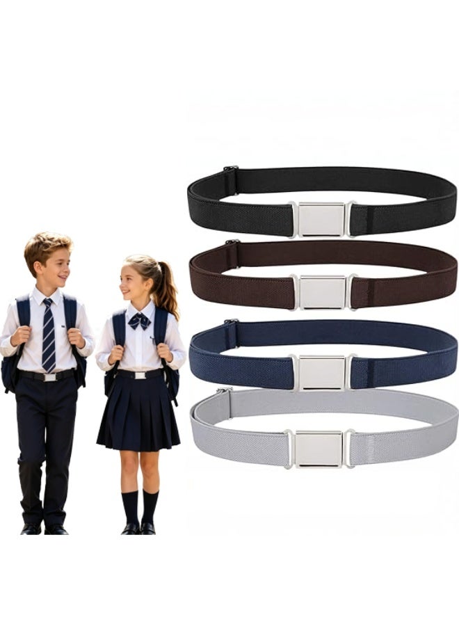 ShineZone 4 PCS Kids Toddler Elastic Buckle Belts,Adjustable Children Stretch Belt ,for Boy Girl - Image 1