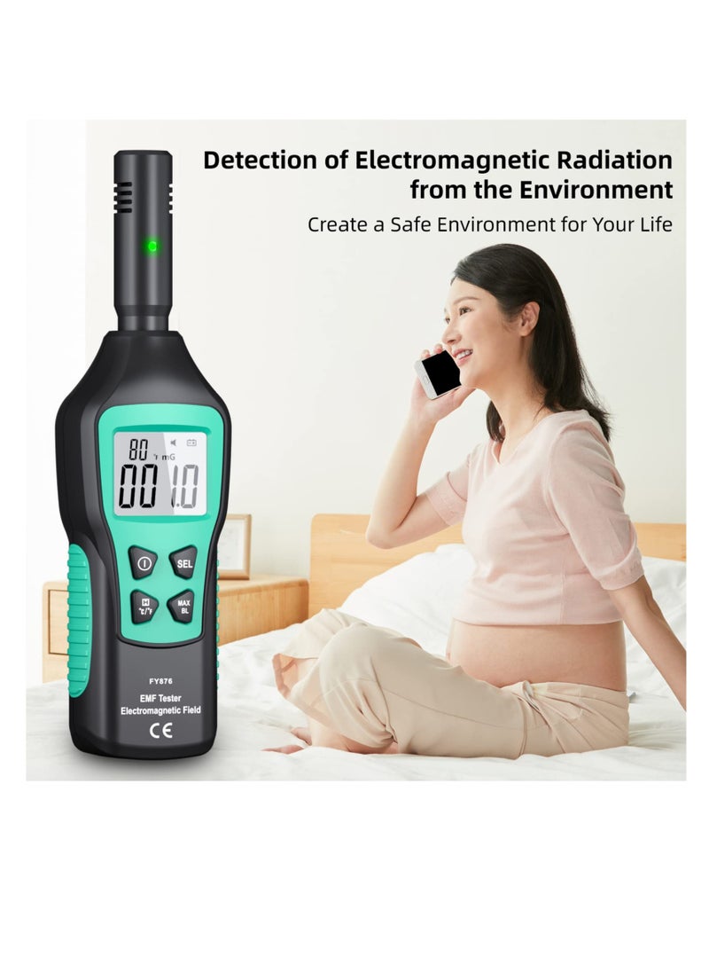 Excefore - EMF Meter, Electromagnetic Radiation Detector, with Digital LCD EMF Detector and Indicator Lights, Ghost Hunting Equipment Radiation Detector, for Inspections Home, Office, Outdoor - Image 1