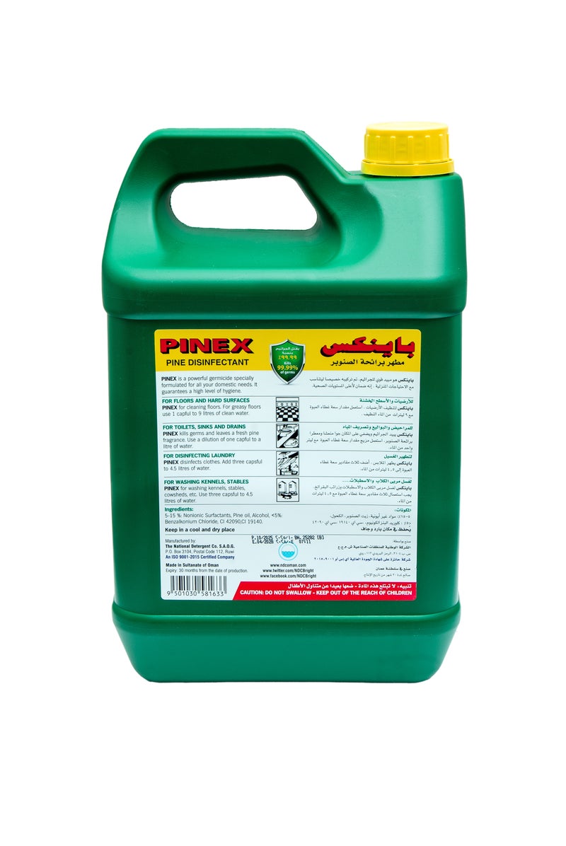 PINEX Disinfectant Cleaner, Multipurpose Cleaning Liquid for Floors and Kitchens, Bathrooms, and Surfaces, Germ Protection, Long Lasting Freshness, Suitable for Home and Industrial Use, 4.05 Litres - Image 2