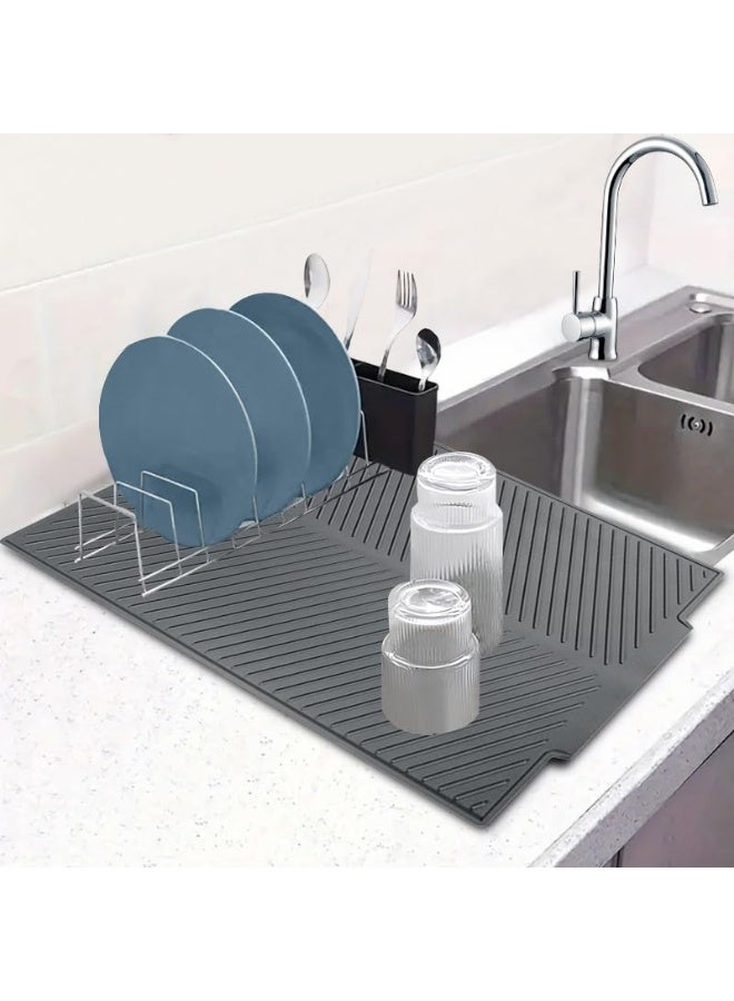 Silicone Draining Mat dish drying mats, Home, Kitchen Owners, Busy households Suitable for Cooking,Washing  - Image 1