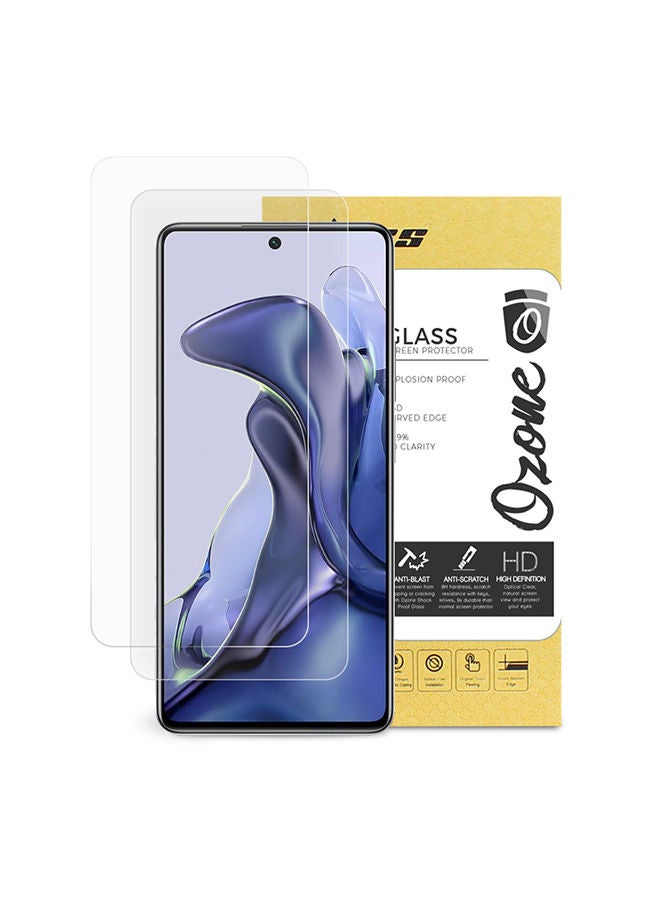 O Ozone Tempered Glass for Redmi Note 11T 5G Screen Protector HD Full Coverage - Pack of Two - Clear - Image 1
