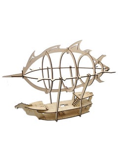 3D Airship Model Wood Laser Cut Hot Air Balloon With 1" Grids Fantasy Aerial Combat Terrain Map For D&D, Pathfinder, Warhammer And Other Tabletop Rpg