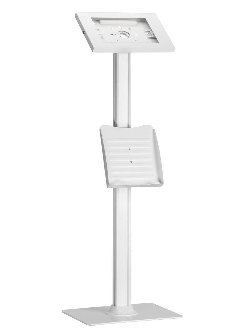 Skill Tech SH PAD04 Anti-Theft Kiosk Tablet Stand for 9.7"-11" Tablets, 1kg Load Capacity –Matte White - Image 1