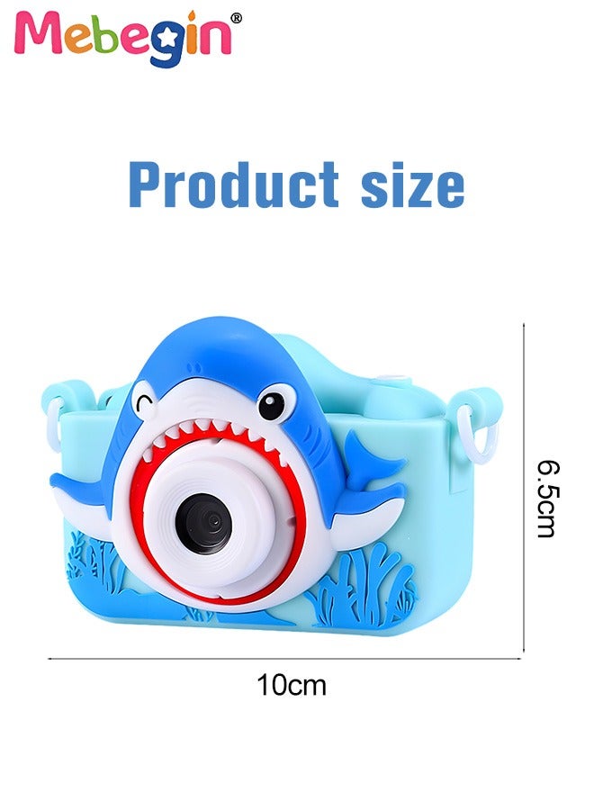 MEBEGIN Shark Camera for Kids with Cartoon Silicone Cover and 16G SD Card, 1080P HD Digital Mini Camera Toys for Boys Girls Birthday Gifts Ideas,Personal Video Players Portable HD 48 Million Pixels Kids Selfie Camera - Image 5
