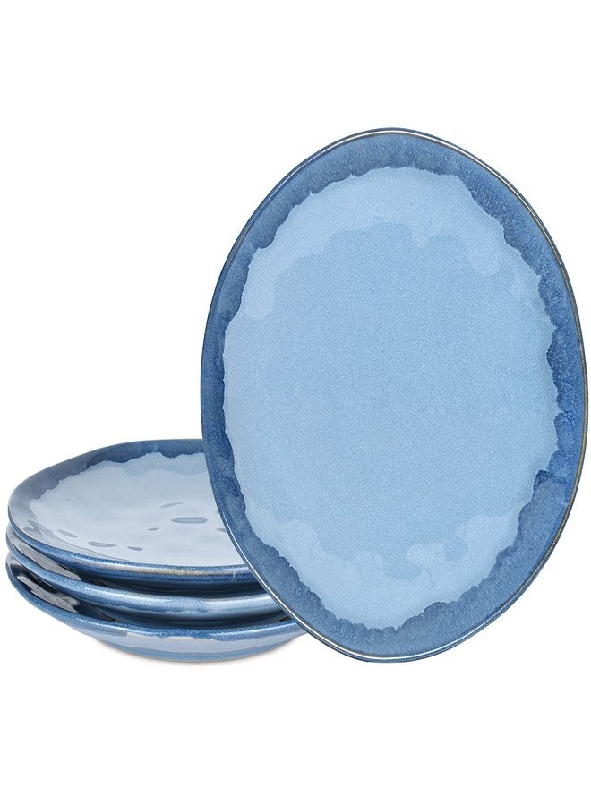 Bosmarlin Stoneware Dinner Plates, 10.5 inches, Set of 4 for Salad, Pasta, Dessert, Microwave and Dishwasher Safe, (Blue, 10.5 in) - Image 1
