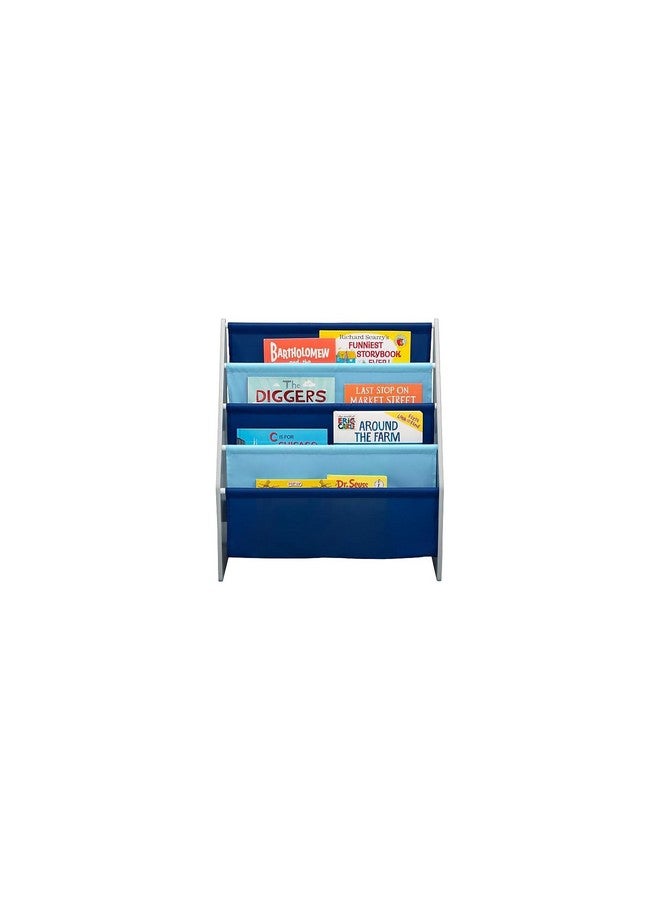 Delta Children Sling Book Rack Bookshelf for Kids - Easy-to-Reach Storage for Books, Magazines or Coloring Books - Ideal for Playrooms & Homeschooling, Grey/Blue - Image 4