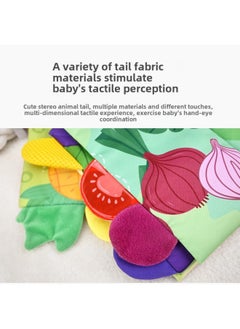 Generic Early Education Cloth Book Baby 0-3 Years Old Three-dimensional Fruit Vegetable Animal Tail Book Can Bite Baby Toy Book-Color:Vegetable Tail Cloth Book (chinese-english Bilingual) Contains 4 Pages And 8 Sides Of Rattle Paper Bb Device  - Image 5