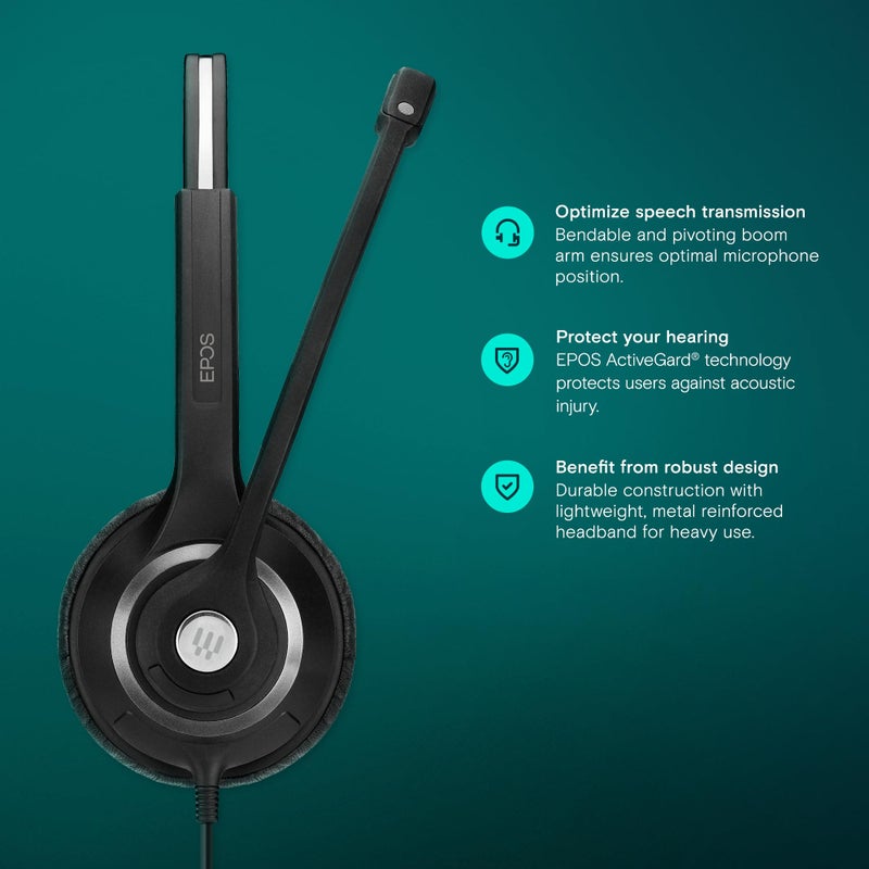 EPOS Sennheiser SC 260 USB MS II (506483) - Single-Sided Business Headset | For Skype for Business, Softphone, and PC | with HD Sound, Noise-Cancelling Microphone (Black) - Image 5