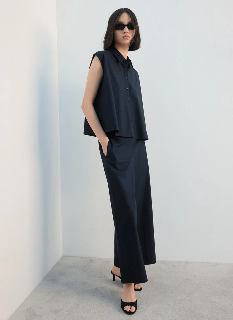 MANGO Sleeveless cotton shirt