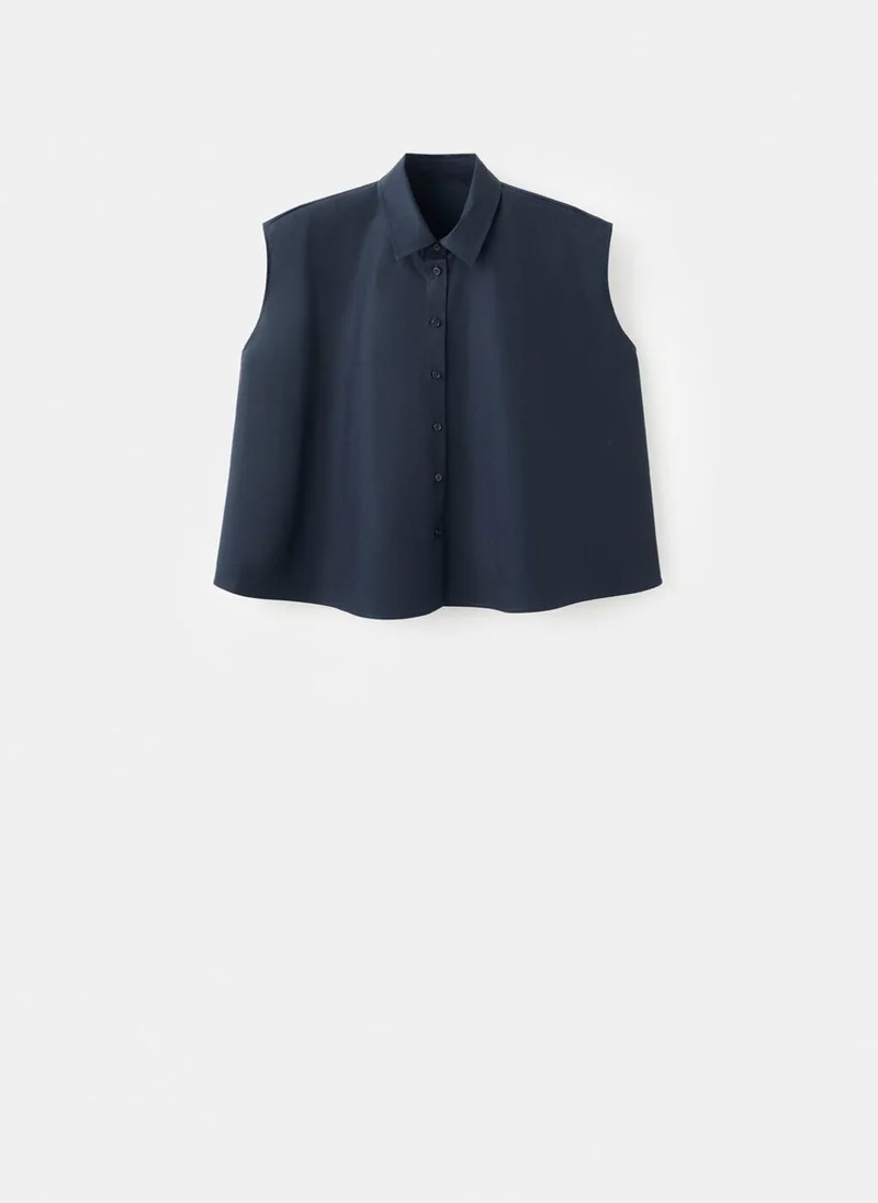 MANGO Sleeveless cotton shirt