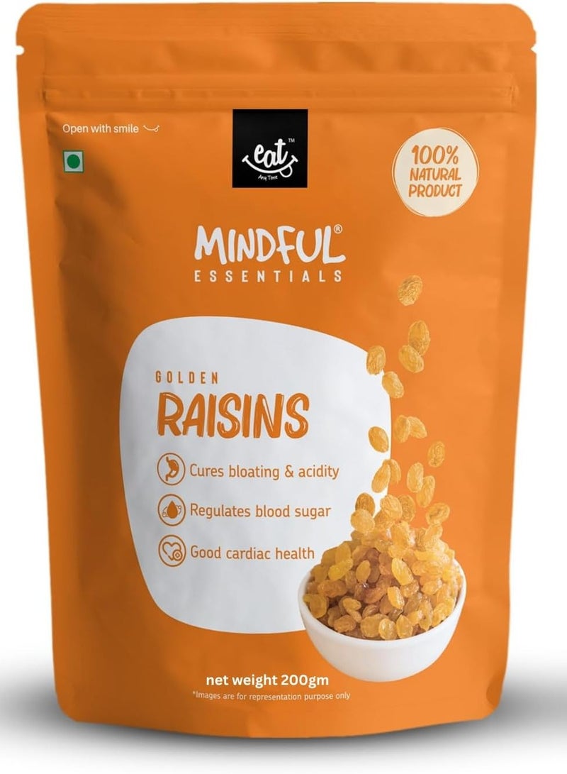 إيت أنيتايم زبيب فاخر من مايندفول | وجبة خفيفة من الكشميش الذهبي | غني بالألياف والحديد طبيعيًا | خالٍ من الغلوتين | بدون مواد حافظة | طبيعي بالكامل ٣٥٠ غرام - Image 1