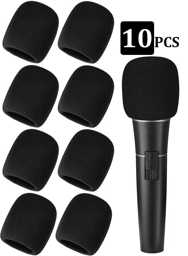 10PCS Microphone Foam Covers, High Density Thickened, Black Disposable Mic Windscreens Noise Reduction for Most Standard Handheld Microphones - Image 1