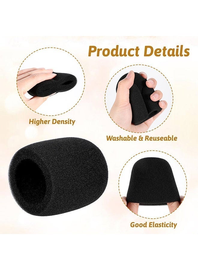 10PCS Microphone Foam Covers, High Density Thickened, Black Disposable Mic Windscreens Noise Reduction for Most Standard Handheld Microphones - Image 4