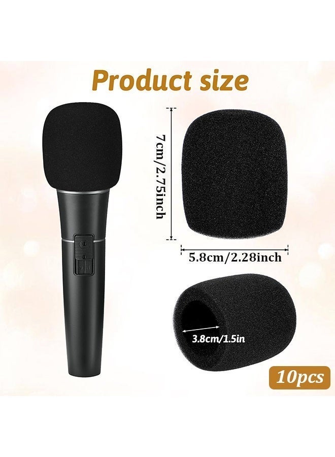 10PCS Microphone Foam Covers, High Density Thickened, Black Disposable Mic Windscreens Noise Reduction for Most Standard Handheld Microphones - Image 3