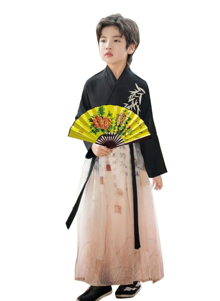 LiangSanZhi Hanfu for Boys Tang Suits with fan Performance Costume Han School Hanfu Boys Chinese Kung Fu Outfit  - Image 1