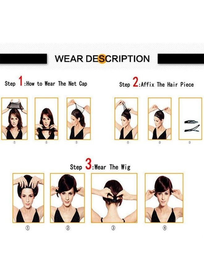 Samyak - Front Korean Hair Cut Full Head Hair Wigs For Women & Girls ; Nakli Baal ; False Hair Wig ; Cosplay Replacement Wig; Synthetic Hair Wig (Crlbrf) With 2 Wig Caps Free - Image 1