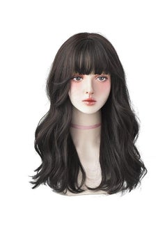 Front Korean Hair Cut Full Head Hair Wigs For Women & Girls ; Nakli Baal ; False Hair Wig ; Cosplay Replacement Wig; Synthetic Hair Wig (Crlbrf) With 2 Wig Caps Free