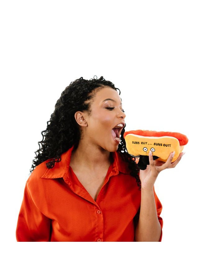 Punchkins Suns Out…Buns Out! Hot Dog Plushie - Funny Meme Pun White Elephant - Image 4