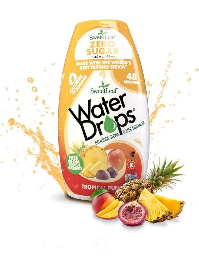 SweetLeaf WaterDrops, Tropical Punch, 1.62 Fl Oz (Pack of 1) - Image 1