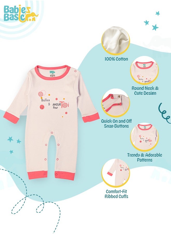 Babies Basic 100% Cotton Printed Long Sleeves Jumpsuit/Romper/Sleepsuit For Babies  - Image 5