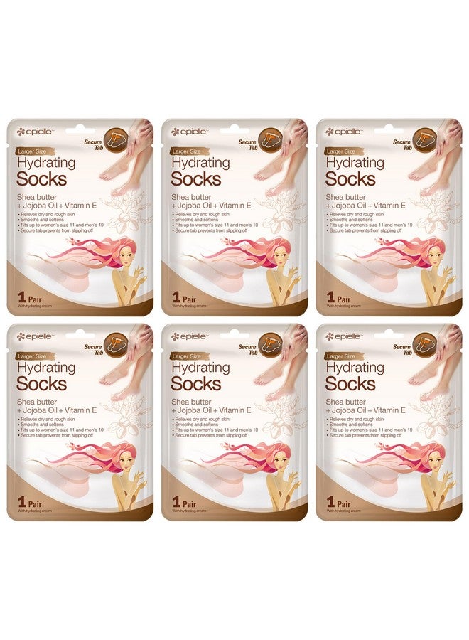 Epielle Epielle Hydrating Foot Masks (Socks 6pk) for foot cracked and dry heel to toe and callus Spa Masks - Shea butter + Jojoba Oil + Vitamin E Moisturize, Mothers Day GIfts - Image 1