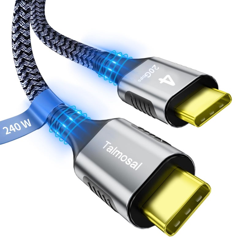 Talmosal 240W for Thunderbolt 4 Cable 15 ft Support 5K 4K60Hz 20Gbps with PD Fast Charging for iPhone 17 Mac mini M4 M4 Pro MacBook Pro Docking eGPU SSD Surface Pro VR Headset - Image 2