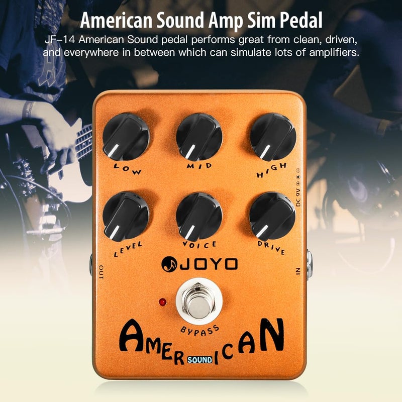 JOYO American Sound Amp Simulator Pedal of Fd 57 Deluxe Amplifier from Clean to Overdrive Sound for Electric Guitar Effect - Bypass (JF-14) - Image 2