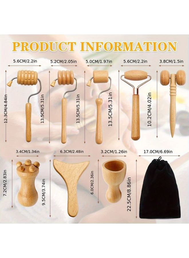 Model E Wooden Facial Massage Roller Manual Massage Tool For Home Spa Self Care - Image 3