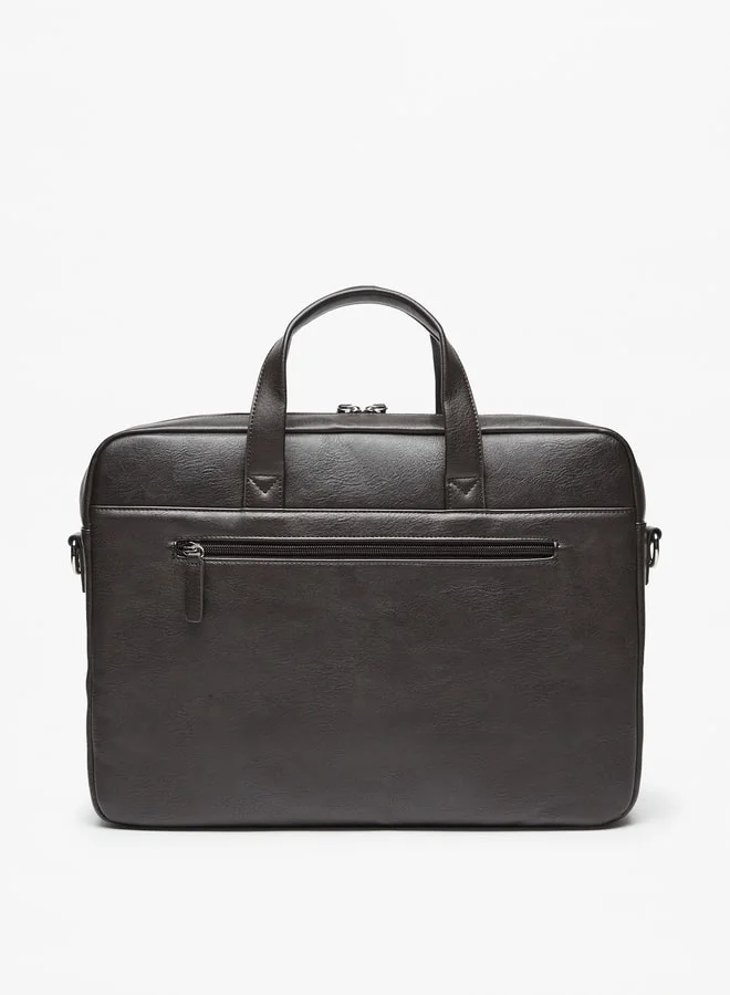 LBL by Shoexpress Solid Laptop Bag with Detachable Strap and Zip Closure
