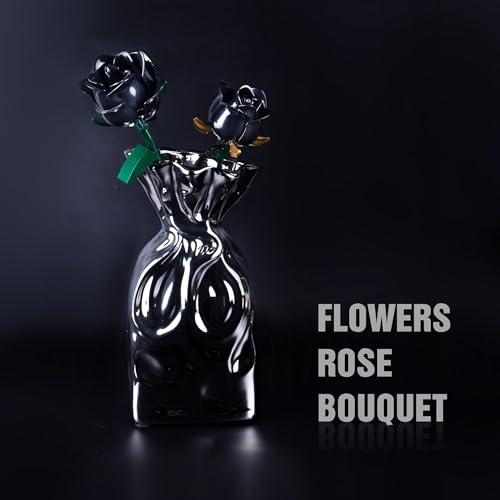 HI-REEKE HIREEKE Black Rose Bouquet Building Block Set Artificial Rose Flower Botanical Building Kit Toy Gothic Decor for Women660PCS - Image 5