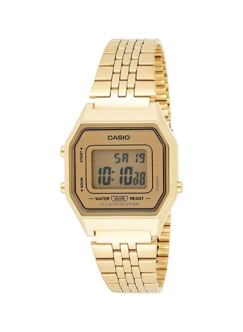 CASIO Women's Illuminator Water Resistant Stainless Steel Digital Watch LA680WGA-9DF - 29 mm - Gold - Image 1