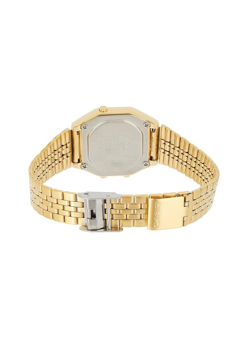CASIO Women's Illuminator Water Resistant Stainless Steel Digital Watch LA680WGA-9DF - 29 mm - Gold - Image 3