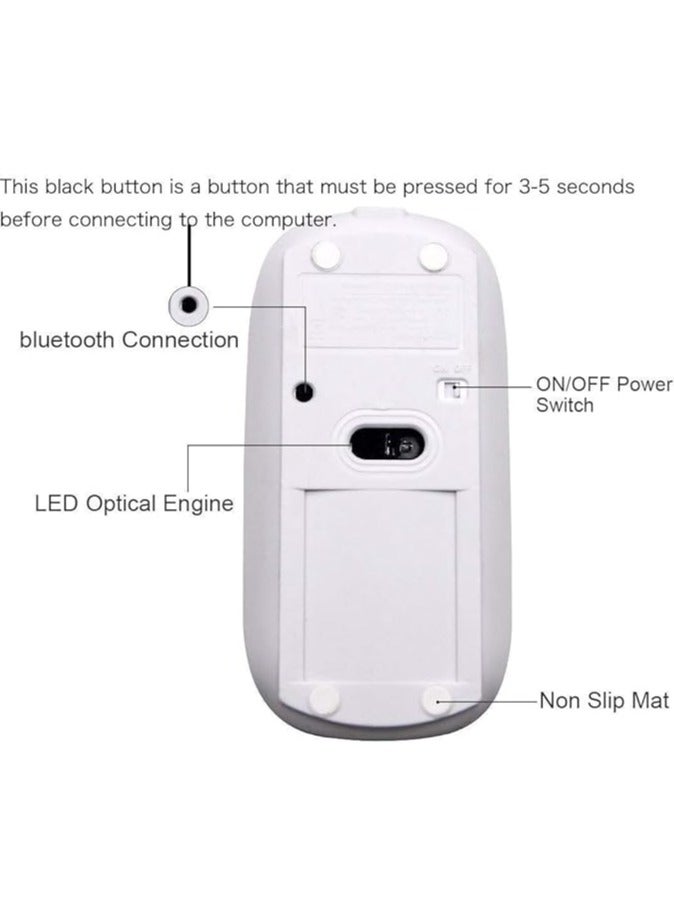Green Tiger Rechargeable Bluetooth Mouse for MacBook pro/MacBook air/Laptop/iMac/ipad, Wireless Mouse for MacBook pro MacBook Air/iMac/Laptop/Notebook/pc (Bluetooth Mouse/Silver) - Image 4