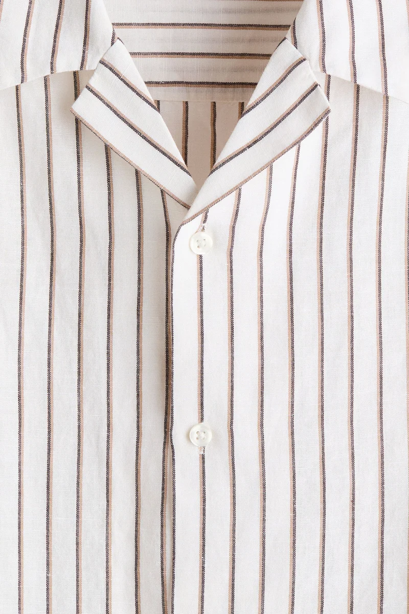 H&M  Relaxed Fit Linen-blend resort shirt for Men | Best Price UAE