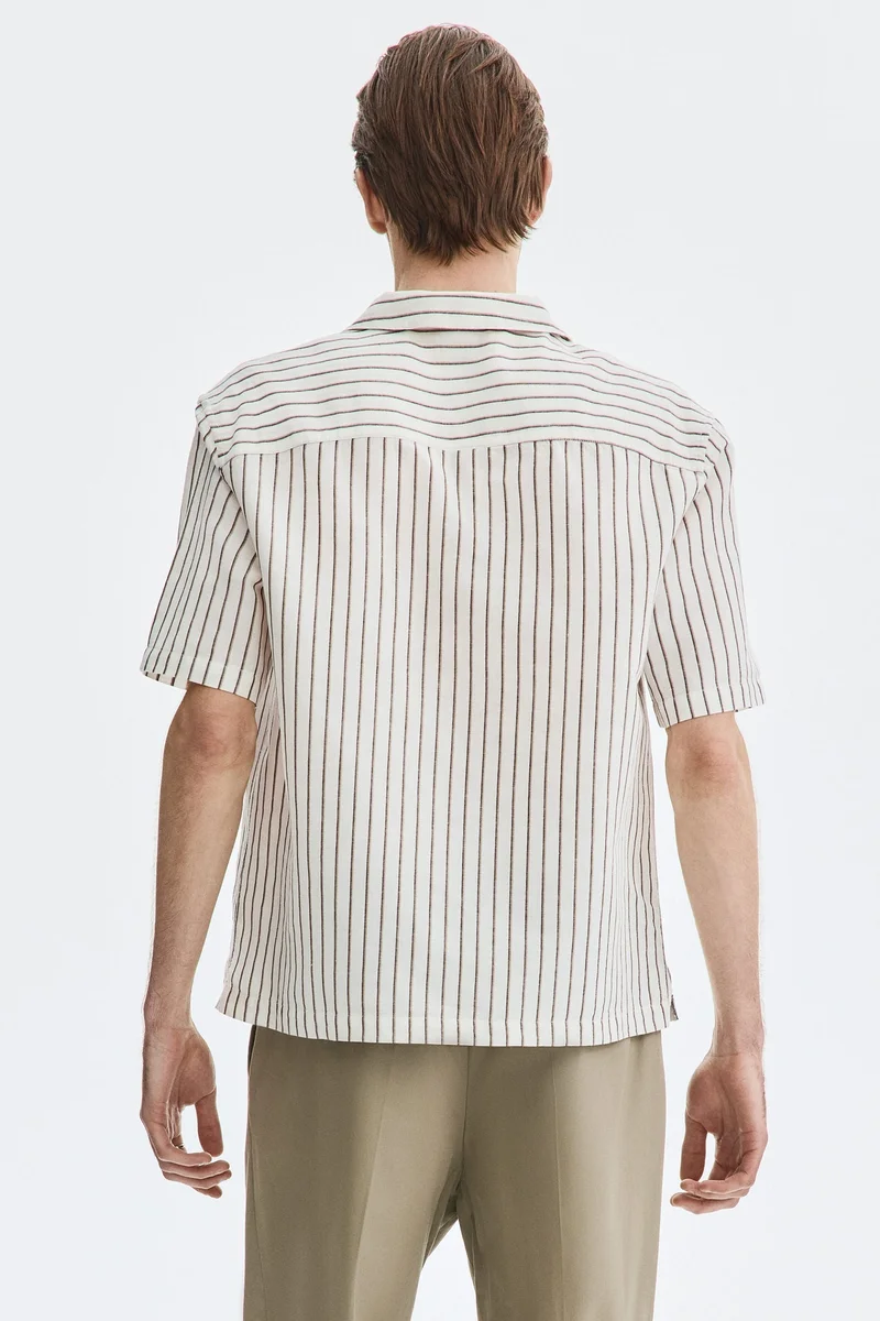 H&M  Relaxed Fit Linen-blend resort shirt for Men | Best Price UAE
