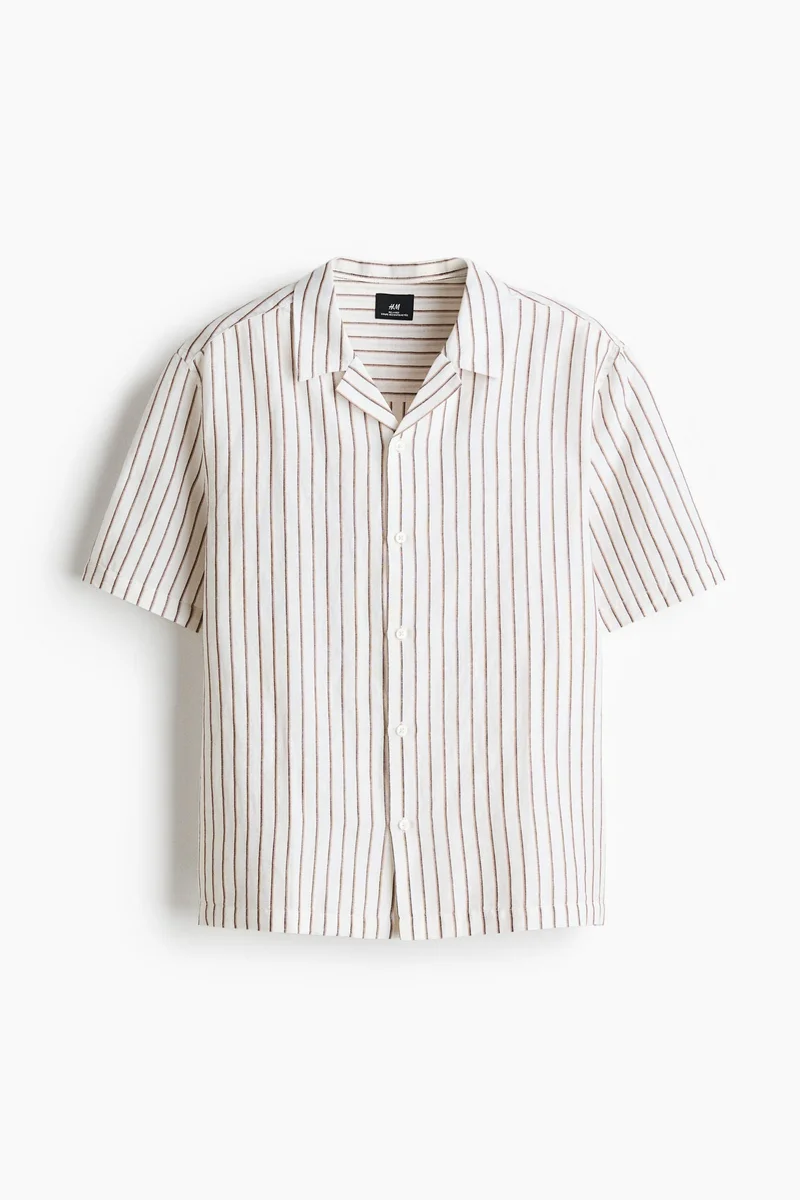 H&M  Relaxed Fit Linen-blend resort shirt for Men | Best Price UAE