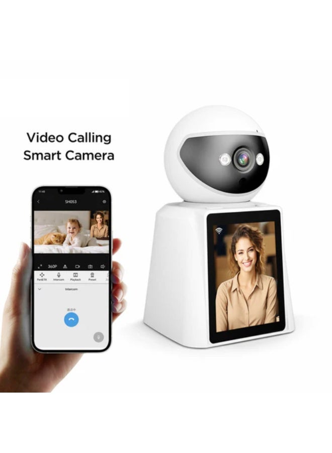 كروني كاميرا كروني Sh053 مكالمات فيديو واي فاي عالية الدقة، كاميرا IP متحركة، كاميرا لاسلكية، تتبع تلقائي، اتصال داخلي بالفيديو، أمان منزلي، كاميرات مراقبة - Image 3