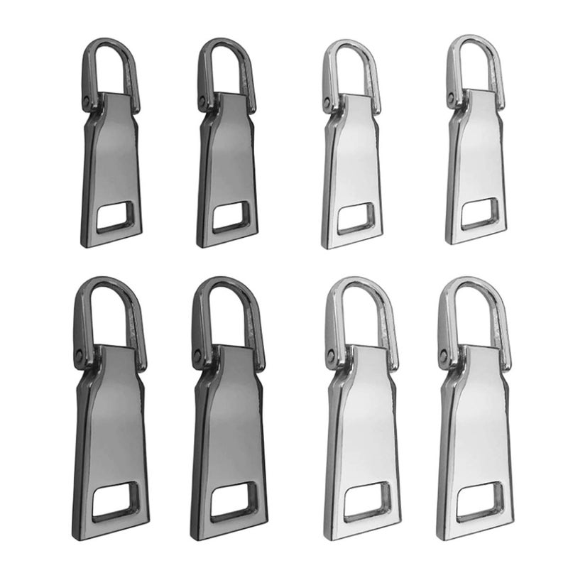 Zipper Pull ReplacementMetal Zipper Handle Mend Fixer Zipper Tab Repair for Luggage Suitcase BagBackpackJacket BagsCoat Boots Size 3 and 5 8 Piece