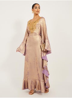 Styli Embroidered Detail Shimmer Design Jalabiya  - Image 1
