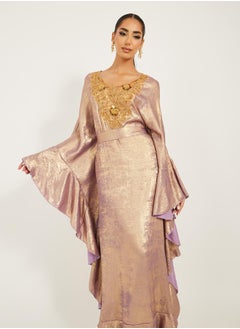 Styli Embroidered Detail Shimmer Design Jalabiya  - Image 4